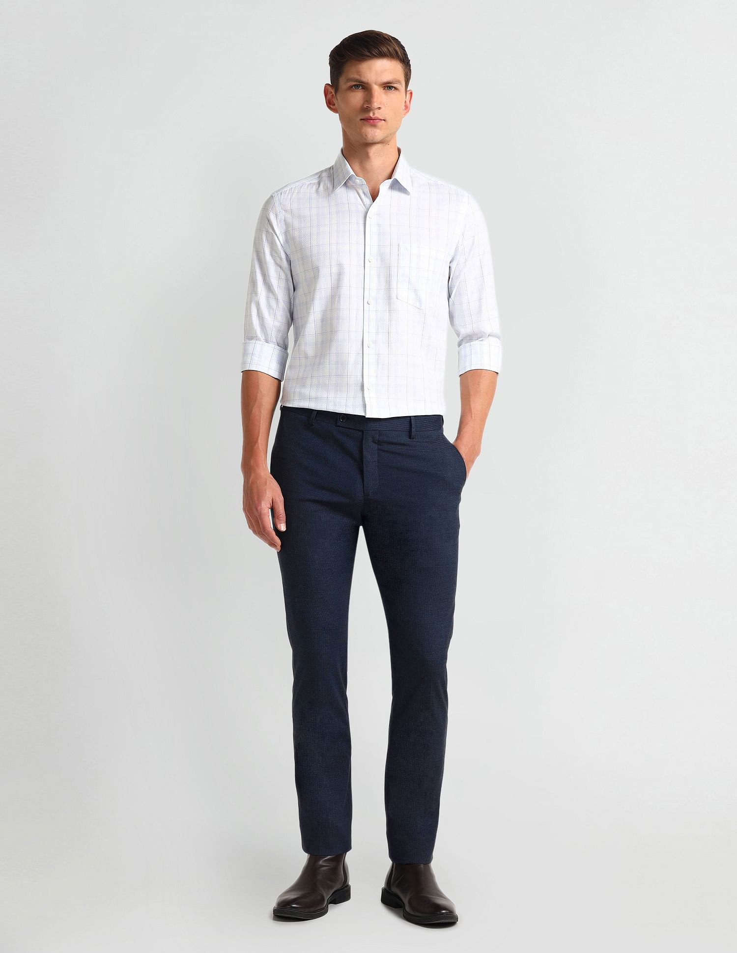 Arrow Slim Fit Grid Tattersall Checked Shirt