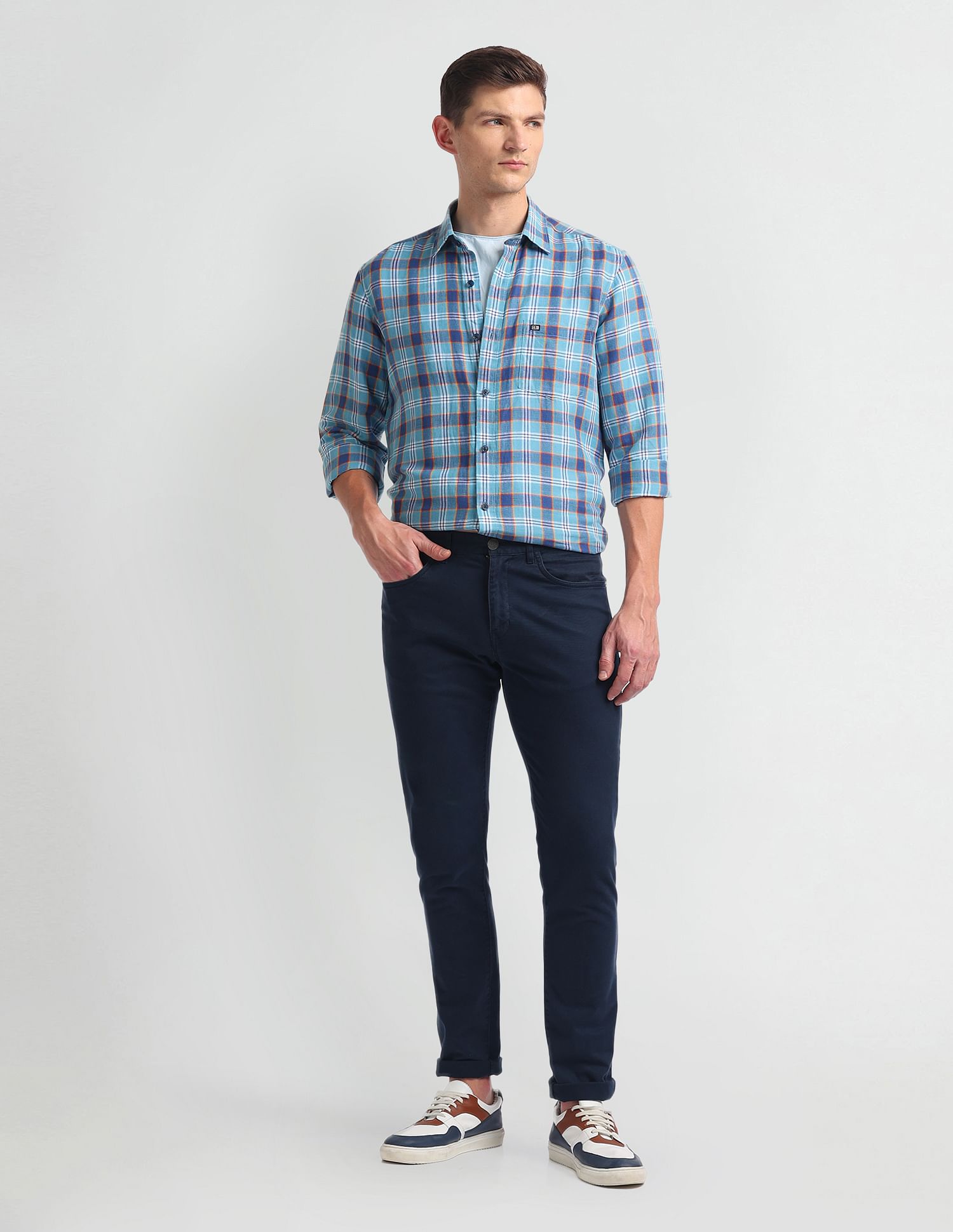 Arrow Sports Linen Blend Slim Fit Shirt