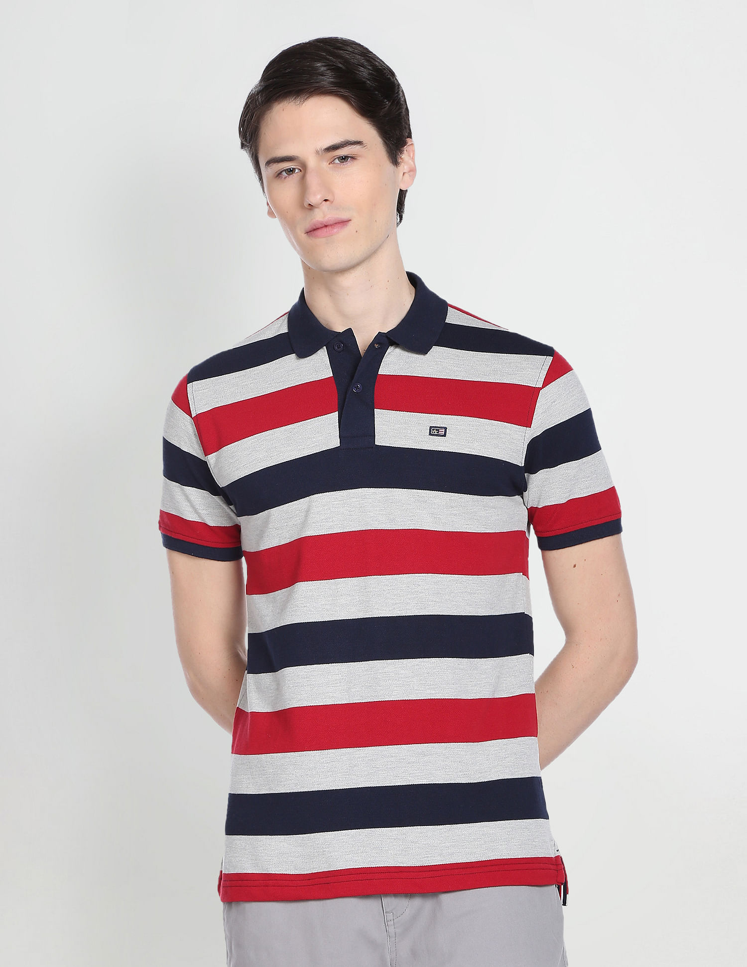 Arrow Sports Horizontal Striped Polo Shirt
