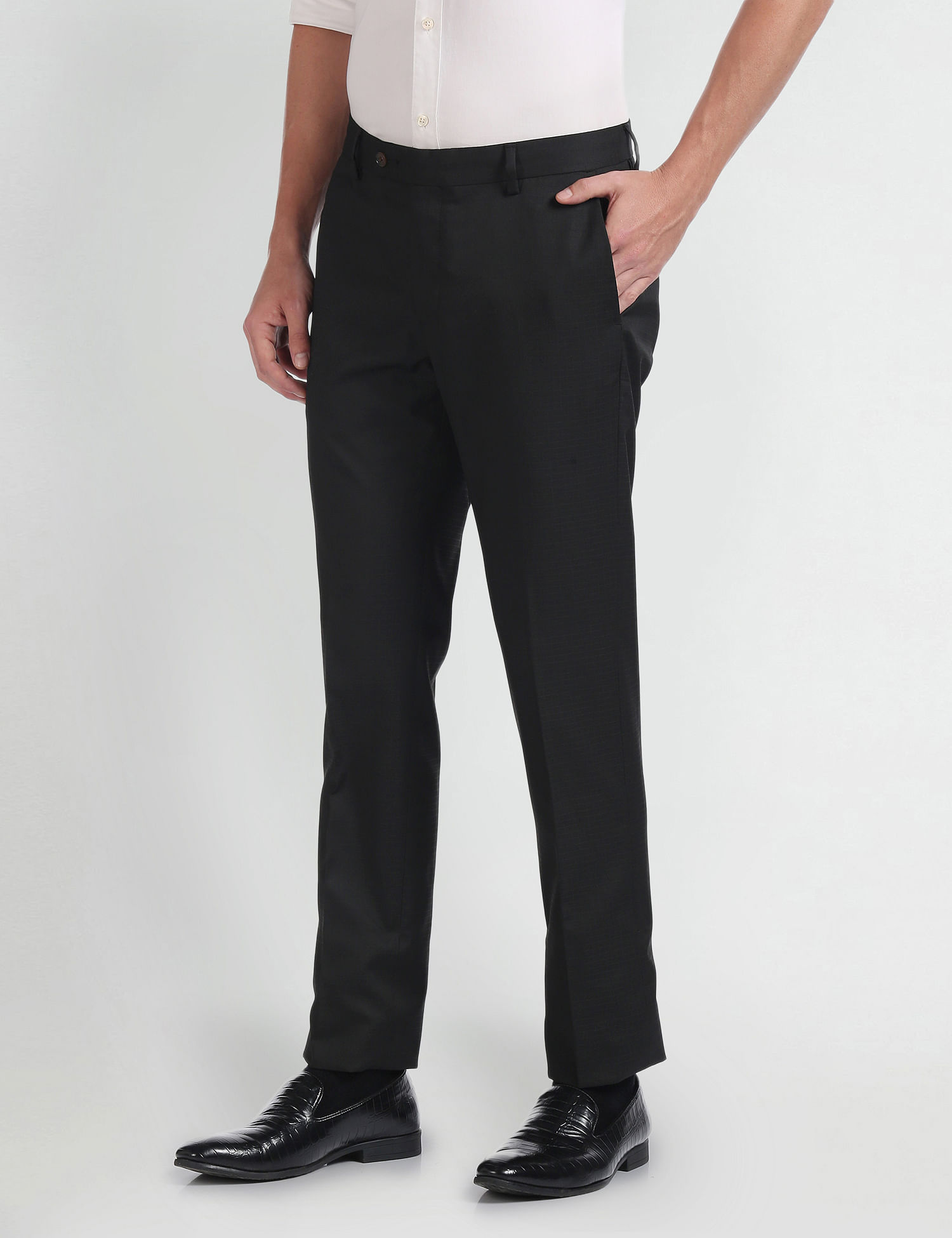Arrow Hudson Tailored Fit Dobby Formal Trousers