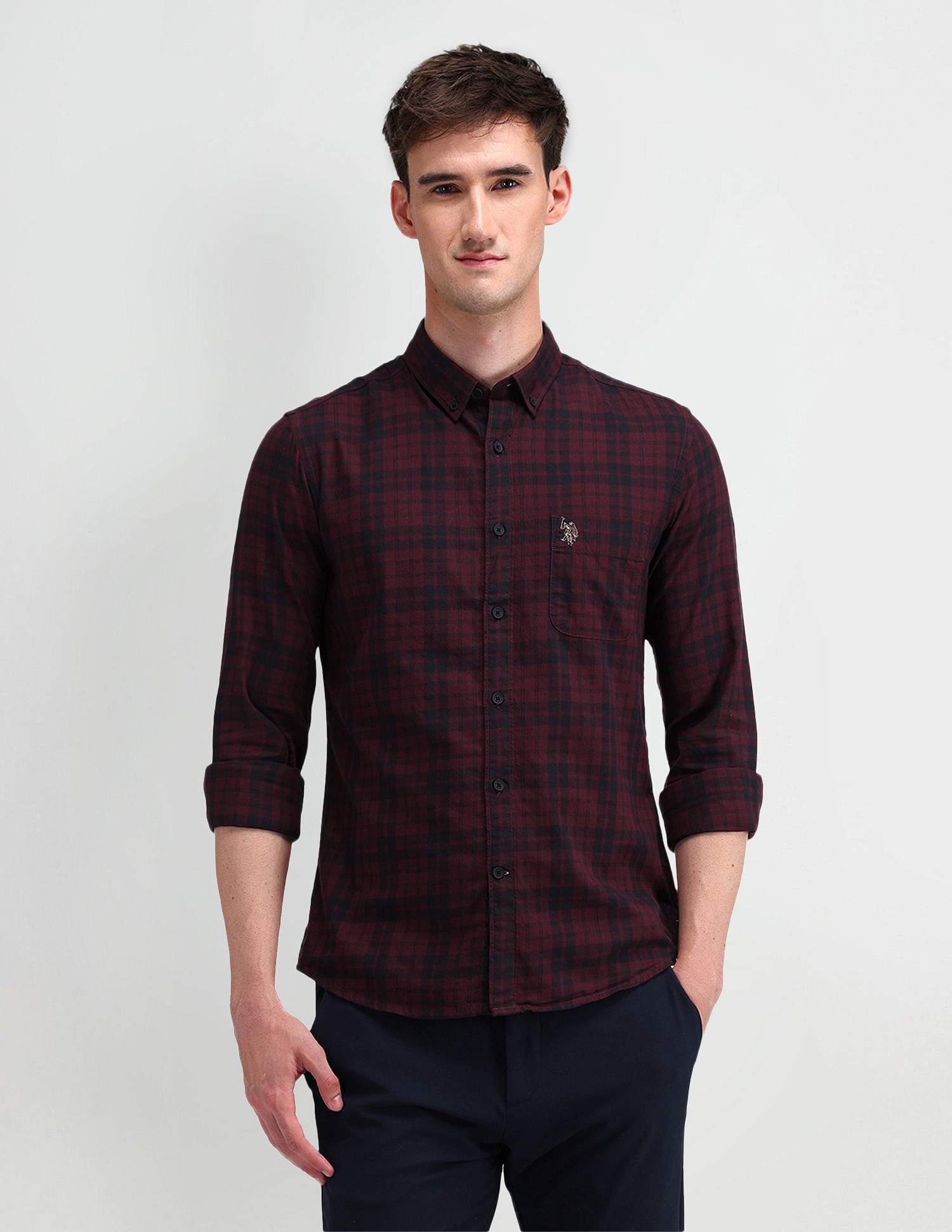 U.S. Polo Assn. Denim Co. Slim Fit Tartan Checked Shirt