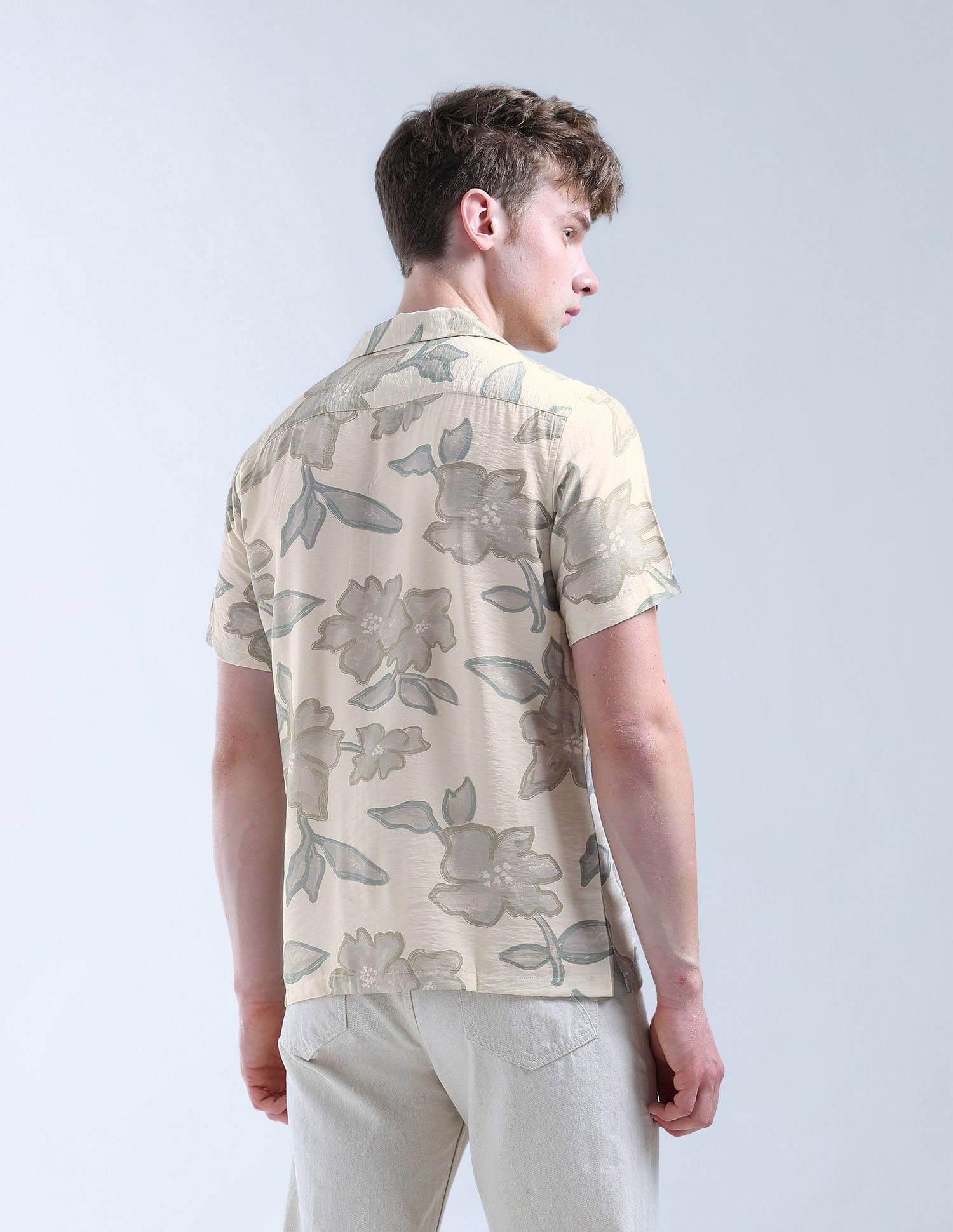 Flying Machine Floral Printed Color Of Home Shirt