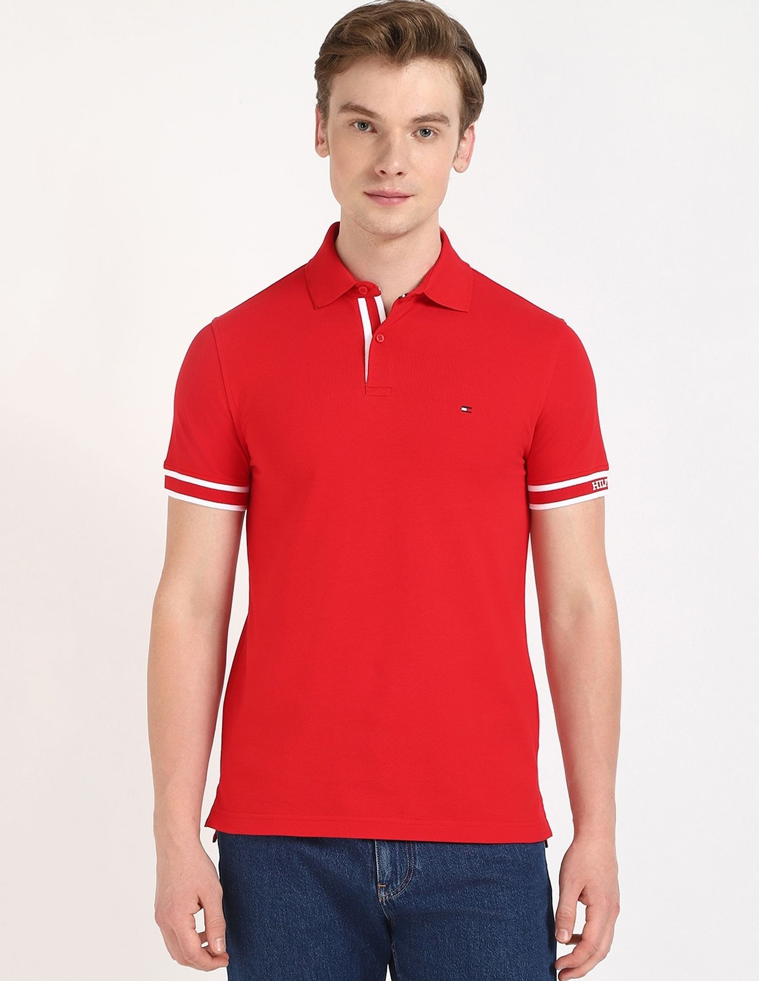 Tommy Hilfiger Solid Regular-Fit Cotton Polo Shirt