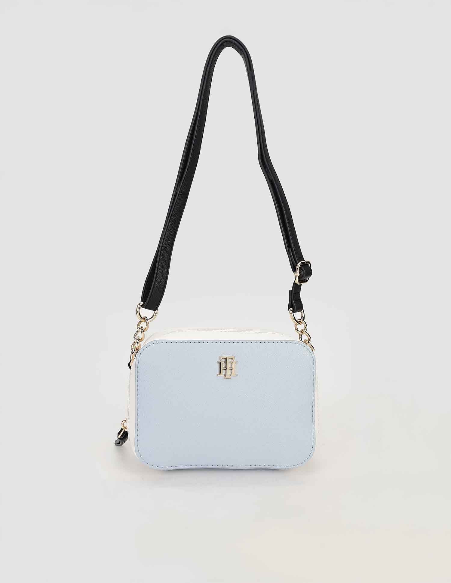 Tommy Hilfiger Solid Blue PU Sling Bags