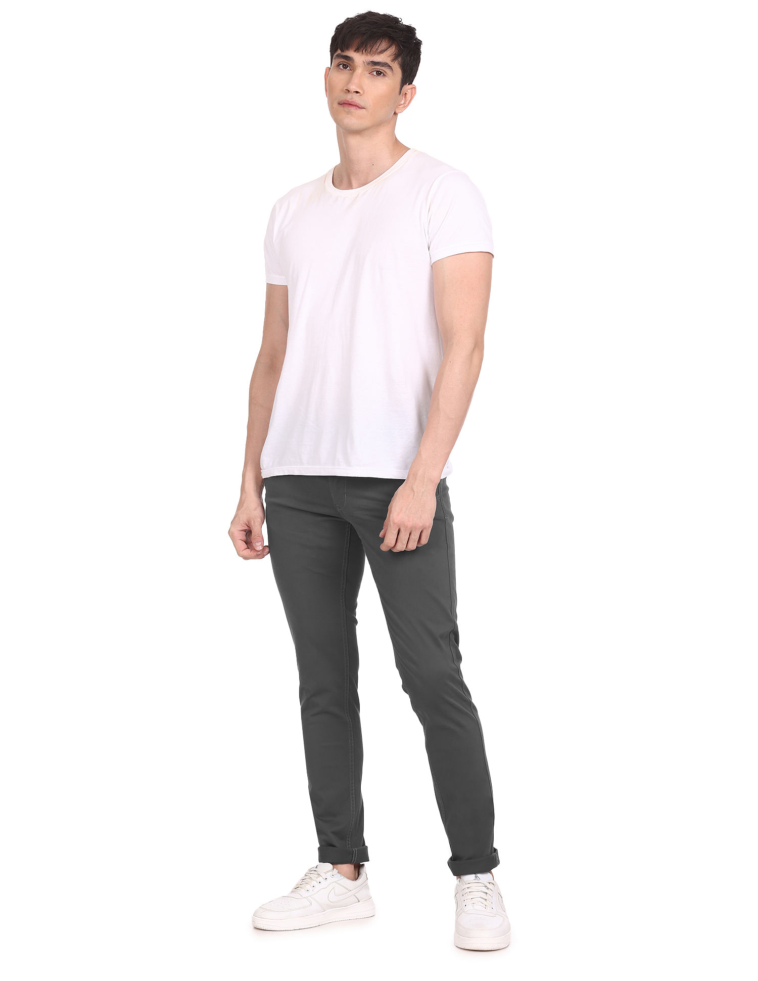 Flying Machine Mid Rise Solid Trousers