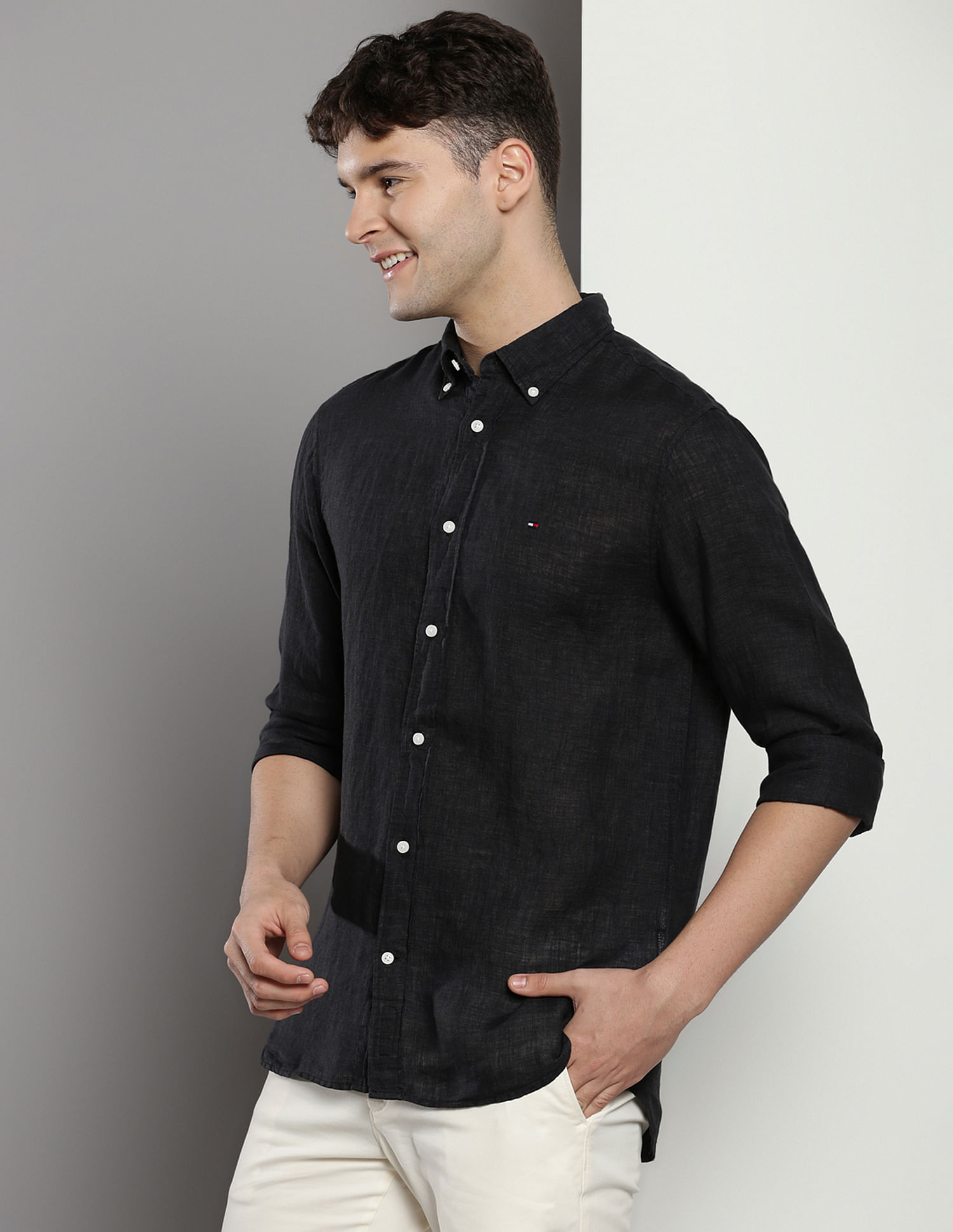 Tommy Hilfiger Solid Linen Shirt