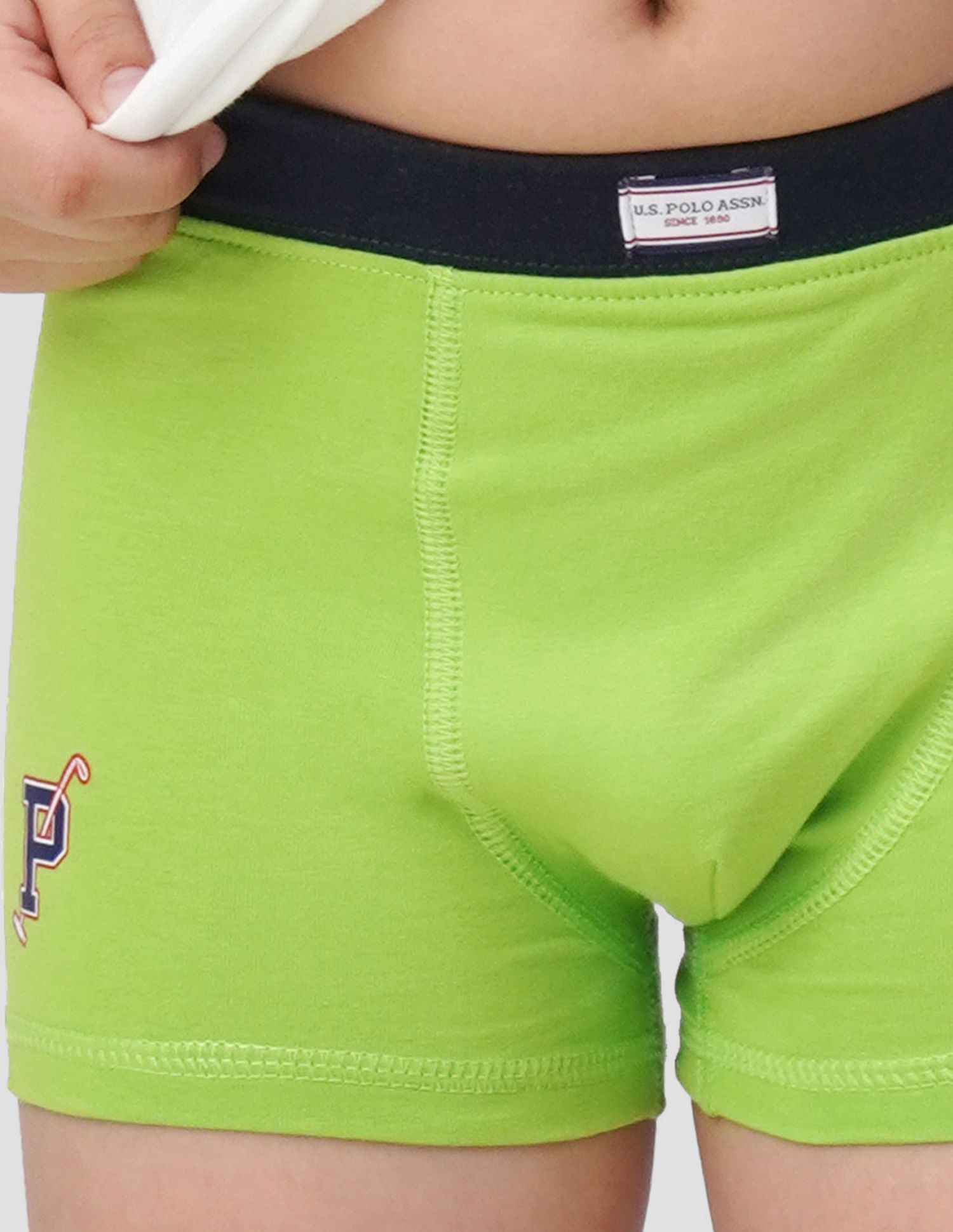 USPA Innerwear Boys Solid Cotton Spandex IKTA Trunks - Pack Of 2