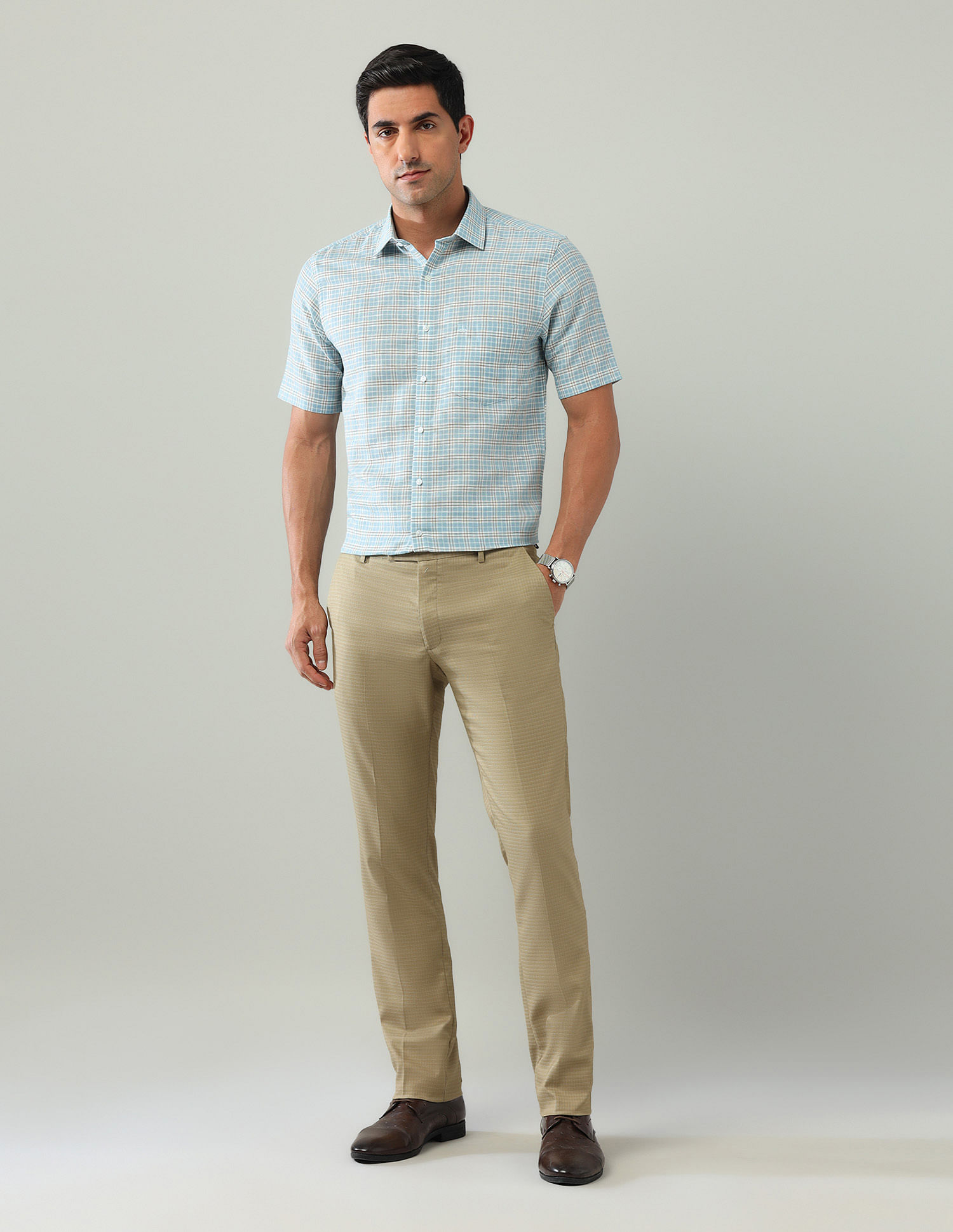 Arrow Liberty Classic Fit Grid Tattersall Checked Shirt