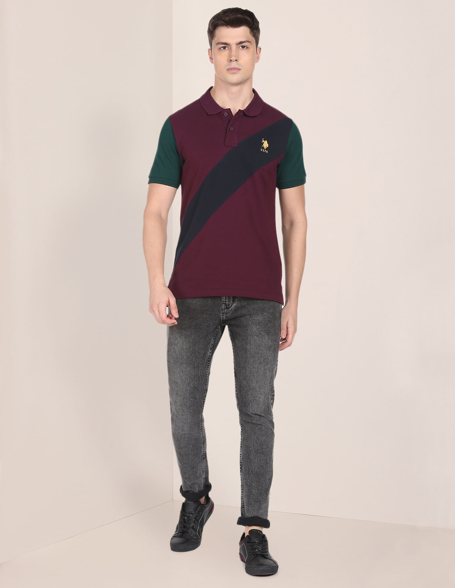 U.S. Polo Assn. Colour Block Cotton Polo Shirt