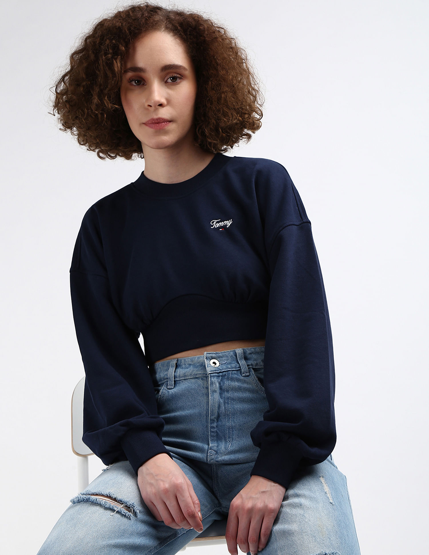 Tommy Hilfiger Sustainable Script Crop Sweatshirt