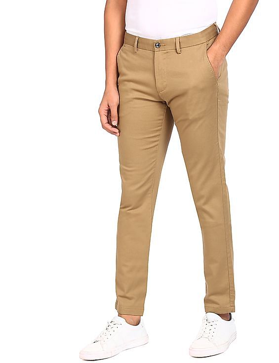 Buy Arrow Sport Mens Solid Navy Slim Fit Casual Trousers Online  Lulu  Hypermarket India