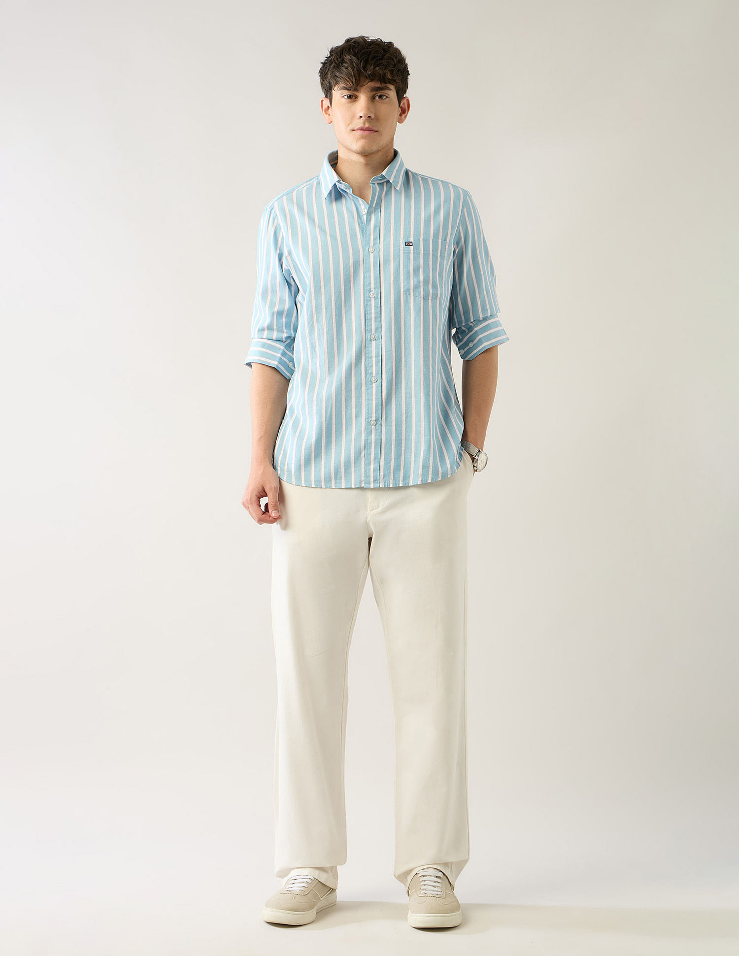 Arrow Sport Vertical Striped Pure Cotton Shirt