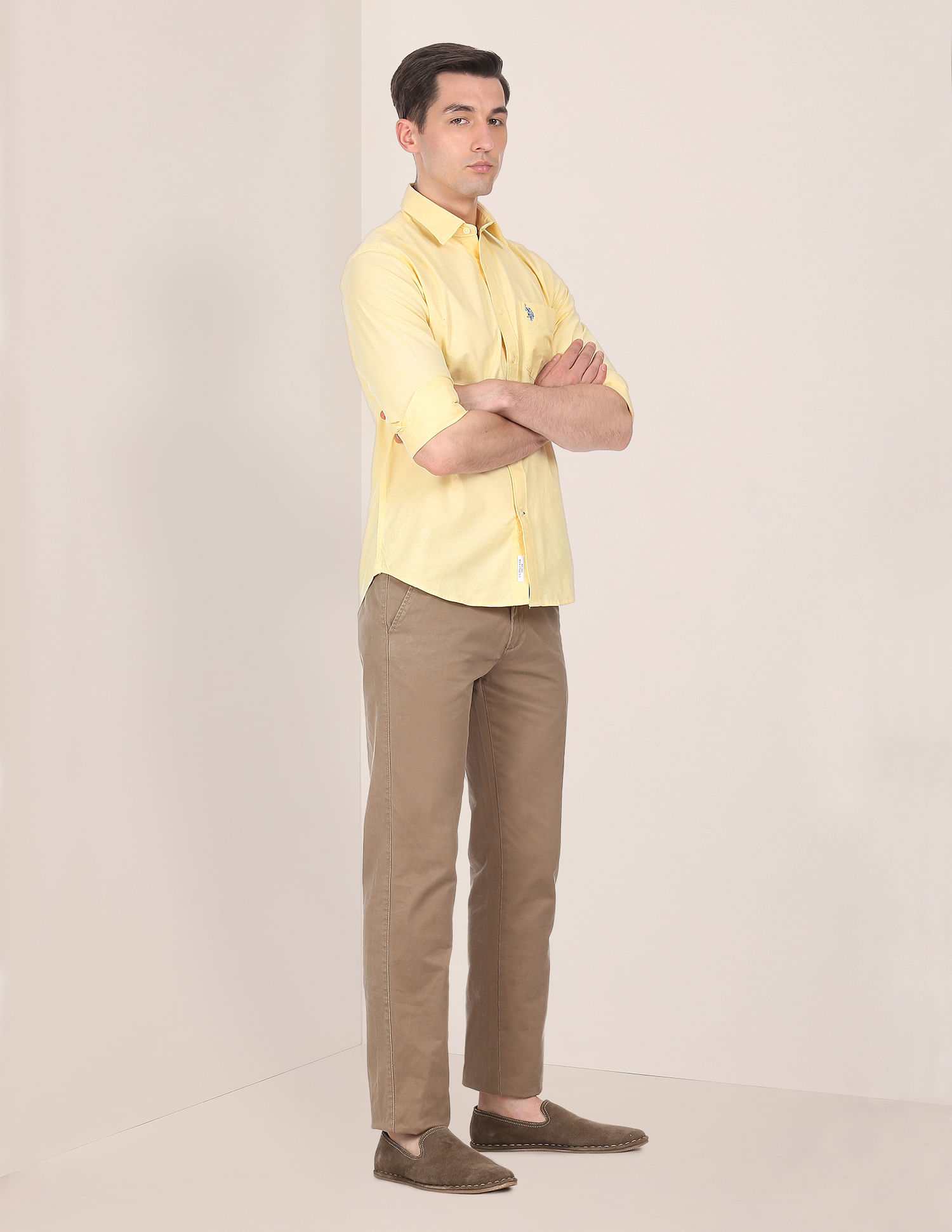 U.S. Polo Assn. Spread Collar Solid Casual Shirt