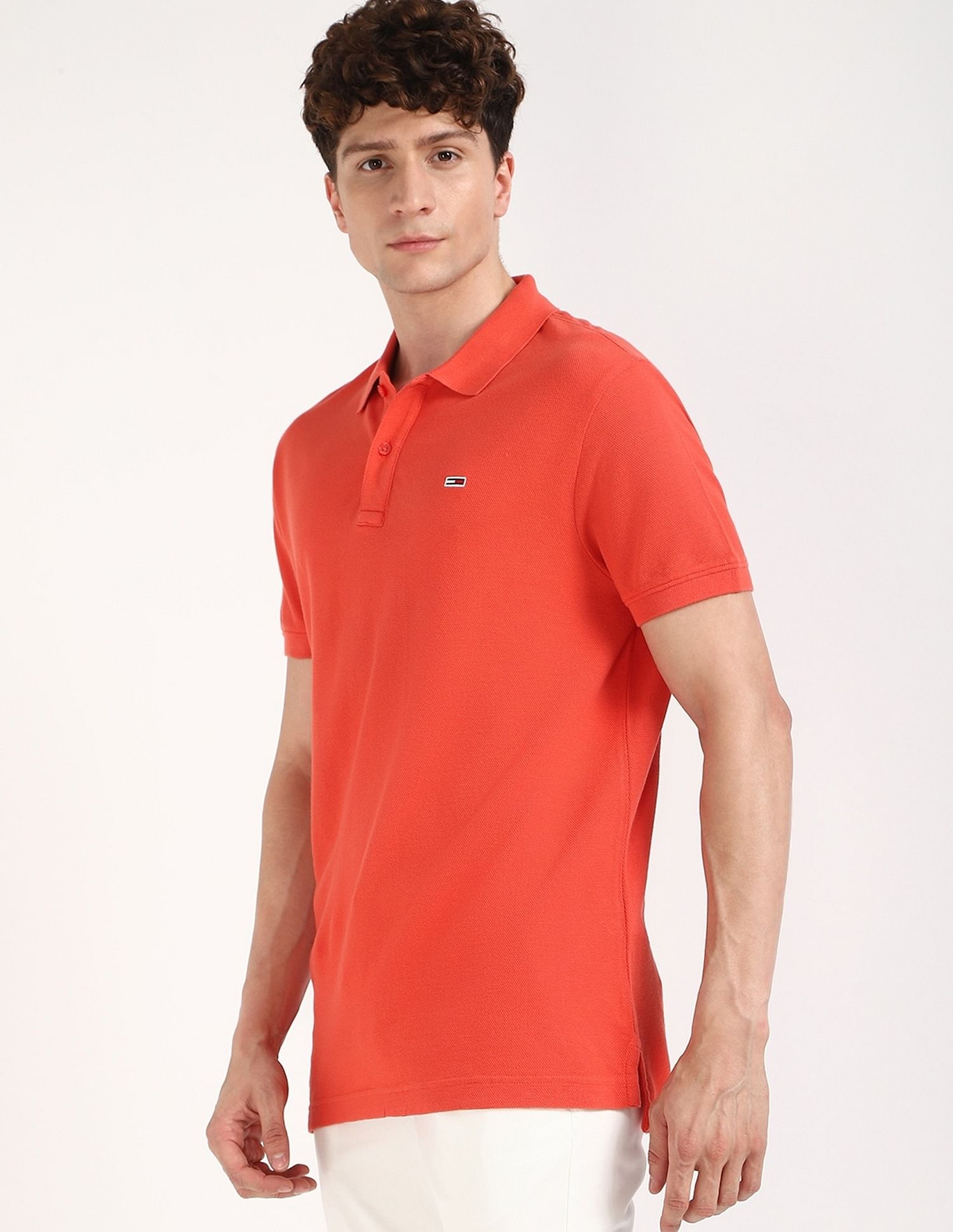 Tommy Hilfiger Solid Slim-Fit Cotton Polo Shirt