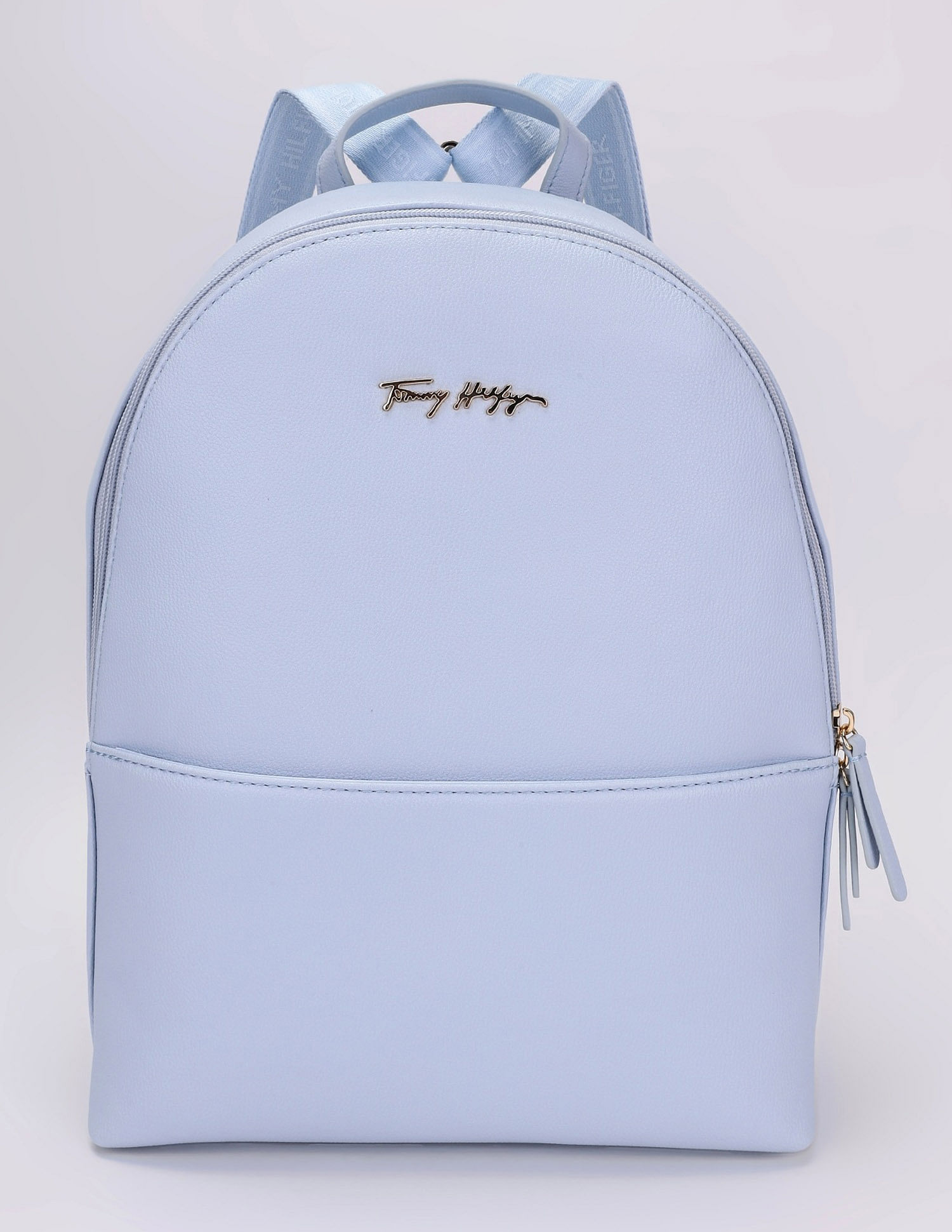 Tommy Hilfiger Solid Blue Pu Backpack
