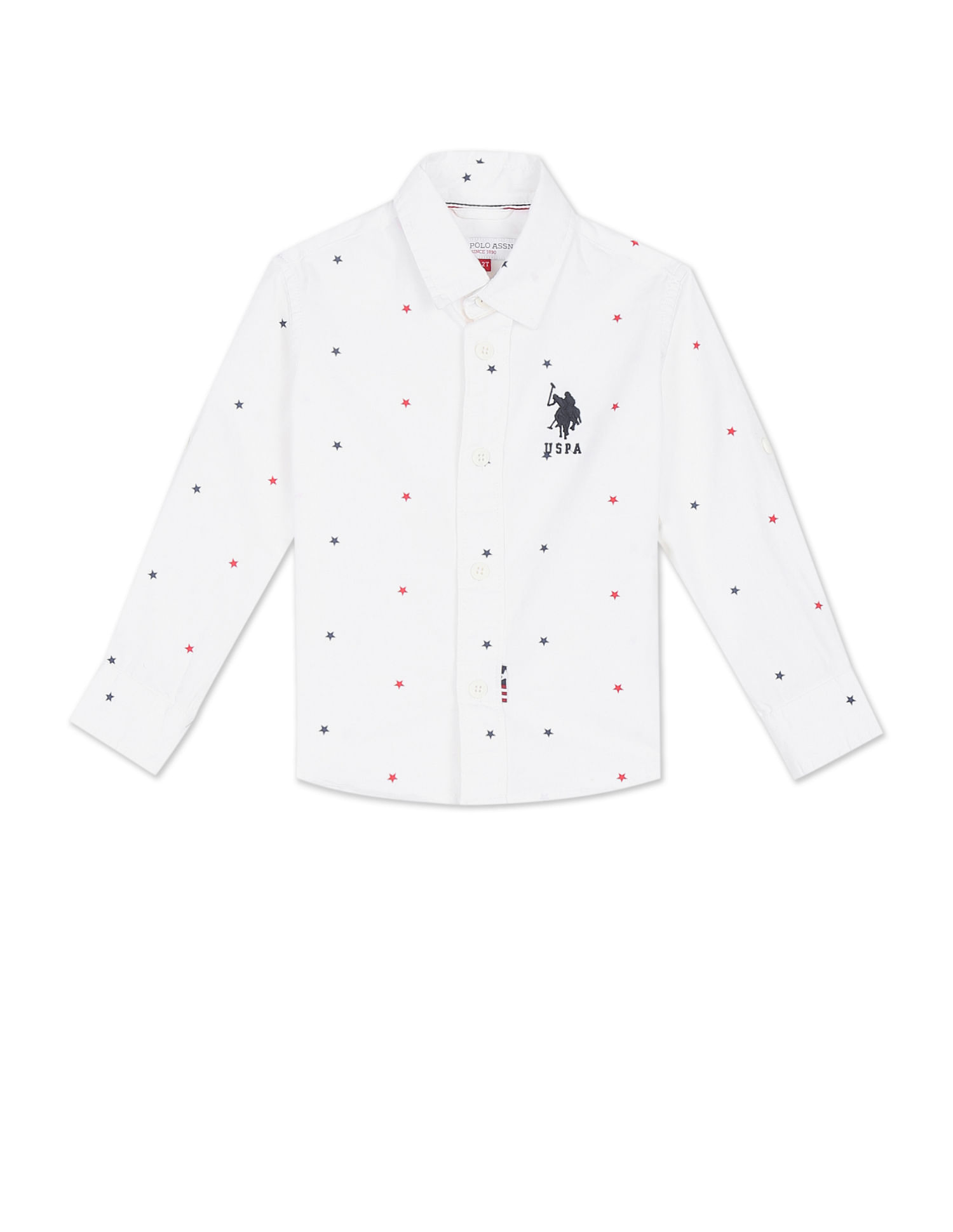 U.S. Polo Assn. Kids Boys Rounded Cuff Printed Shirt