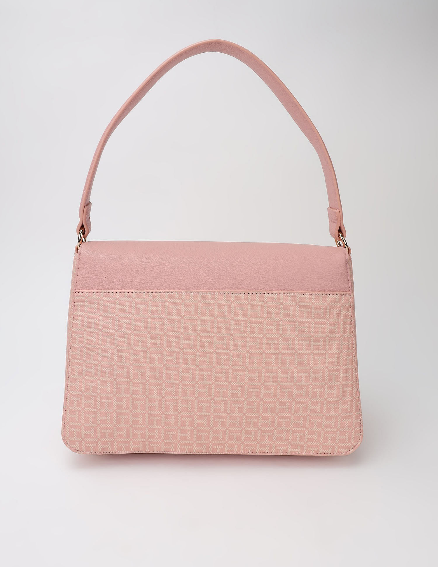 Tommy Hilfiger Logo Beige Pvc Hand Bag