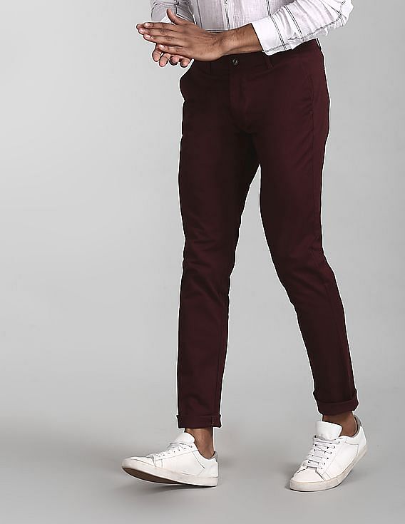 Buy GAP Men Red Modern Khakis In Slim Fit With GapFlex 