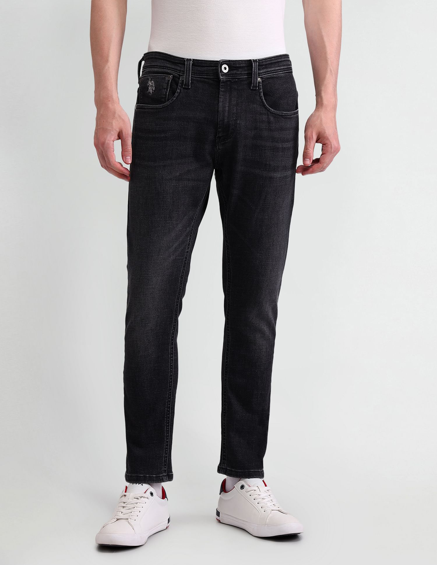 U.S. Polo Assn. Denim Co. Henry Tapered Cropped Black Jeans