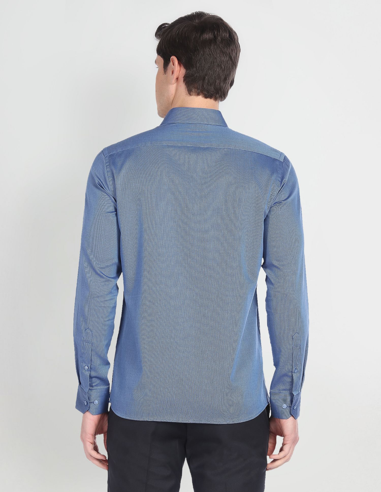 Arrow Patterned Dobby Slim Shirt