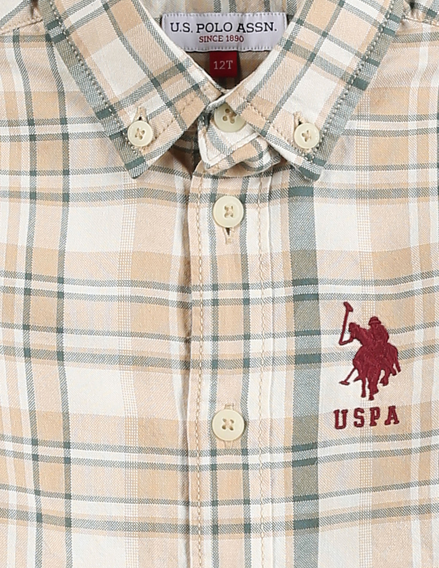 U.S. Polo Assn. Kids Boys Tartan Check Oxford Shirt