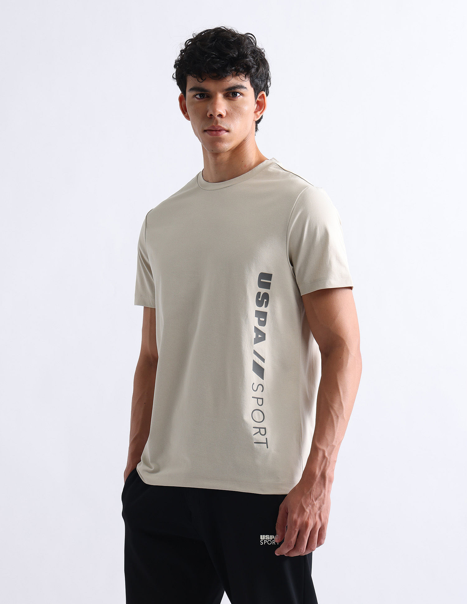 USPA Active Brand Printed Slim Fit T-Shirt