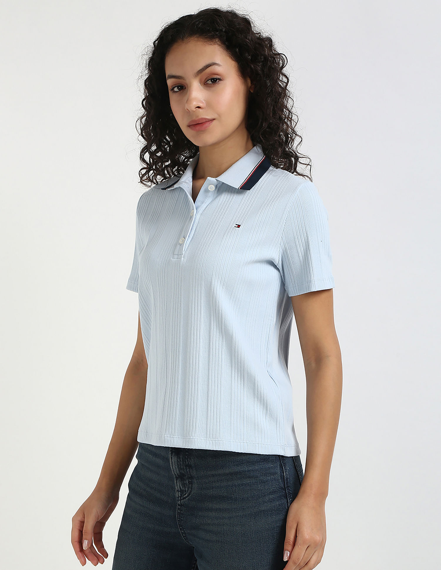 Tommy Hilfiger Self-Design Regular-Fit Cotton Polo T-Shirt