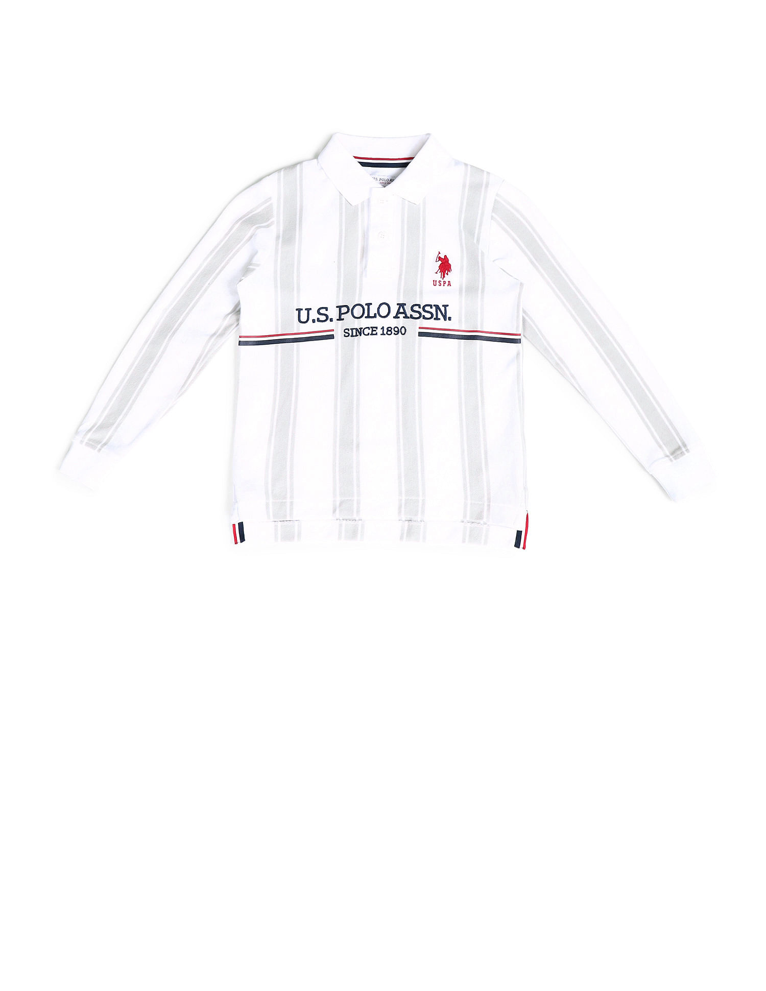 U.S. Polo Assn. Kids Boys Vertical Striped Regular Fit Polo Shirt