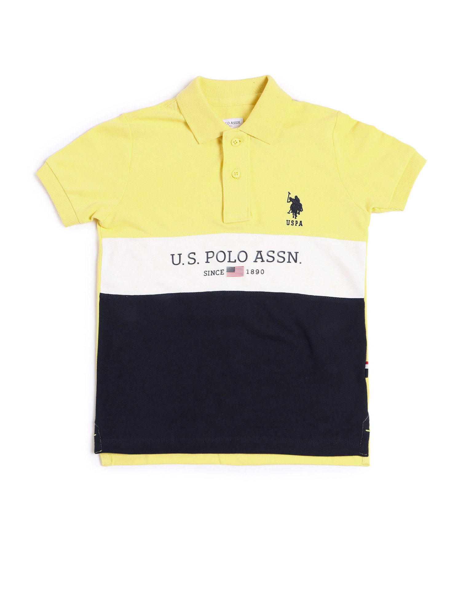 U.S. Polo Assn. Kids Boys Colourblock Regular Fit Polo Shirt