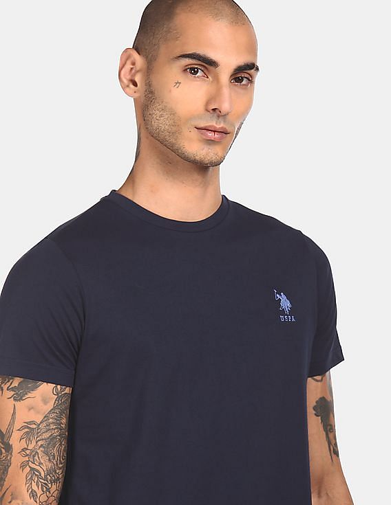 USPA Innerwear Men Navy I633 Comfort Fit Solid Cotton T-Shirt - Pack Of 1