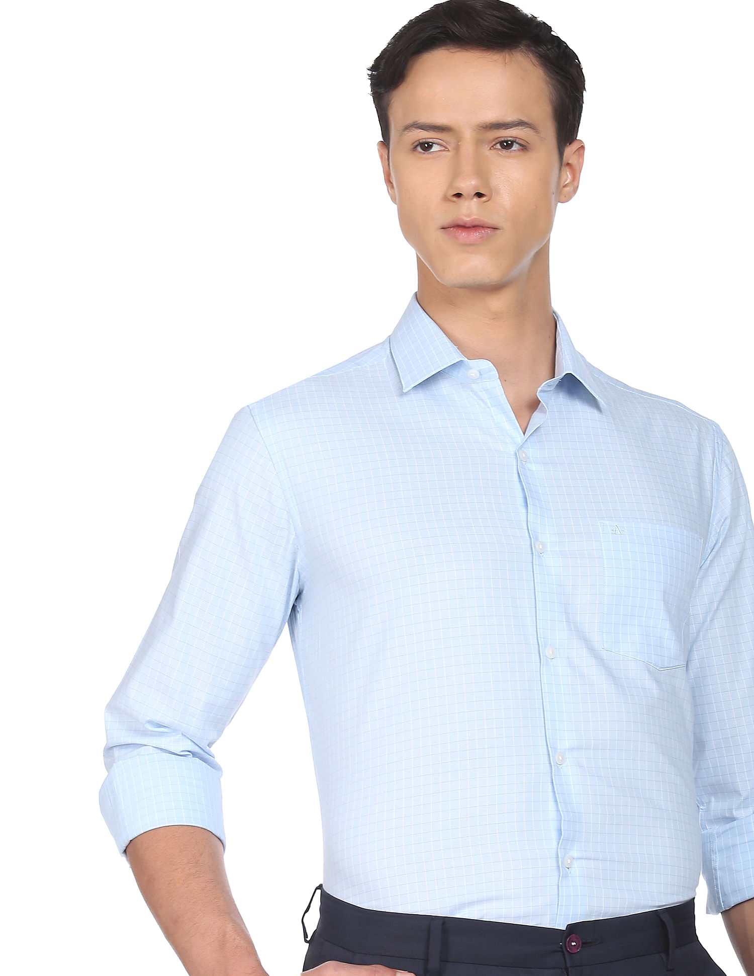 Arrow Manhattan Slim Fit Grid Tattersall Check Shirt