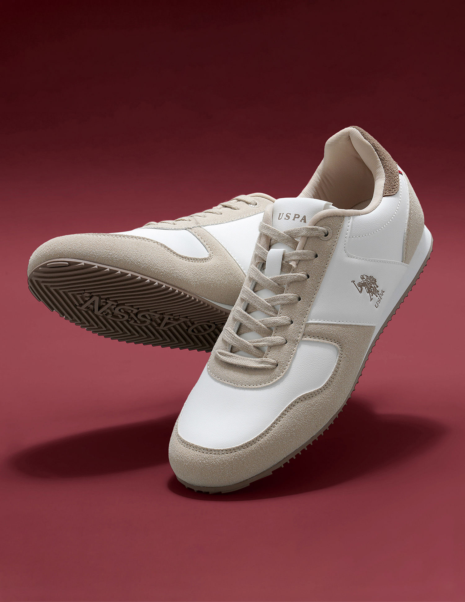 U.S. Polo Assn. Men Sorrento Beige Retro Sneakers