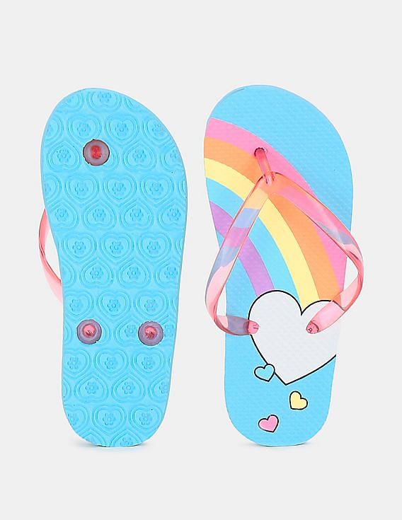 Buy The Children s Place Girls Girls Pink Rainbow Heart Flip Flops