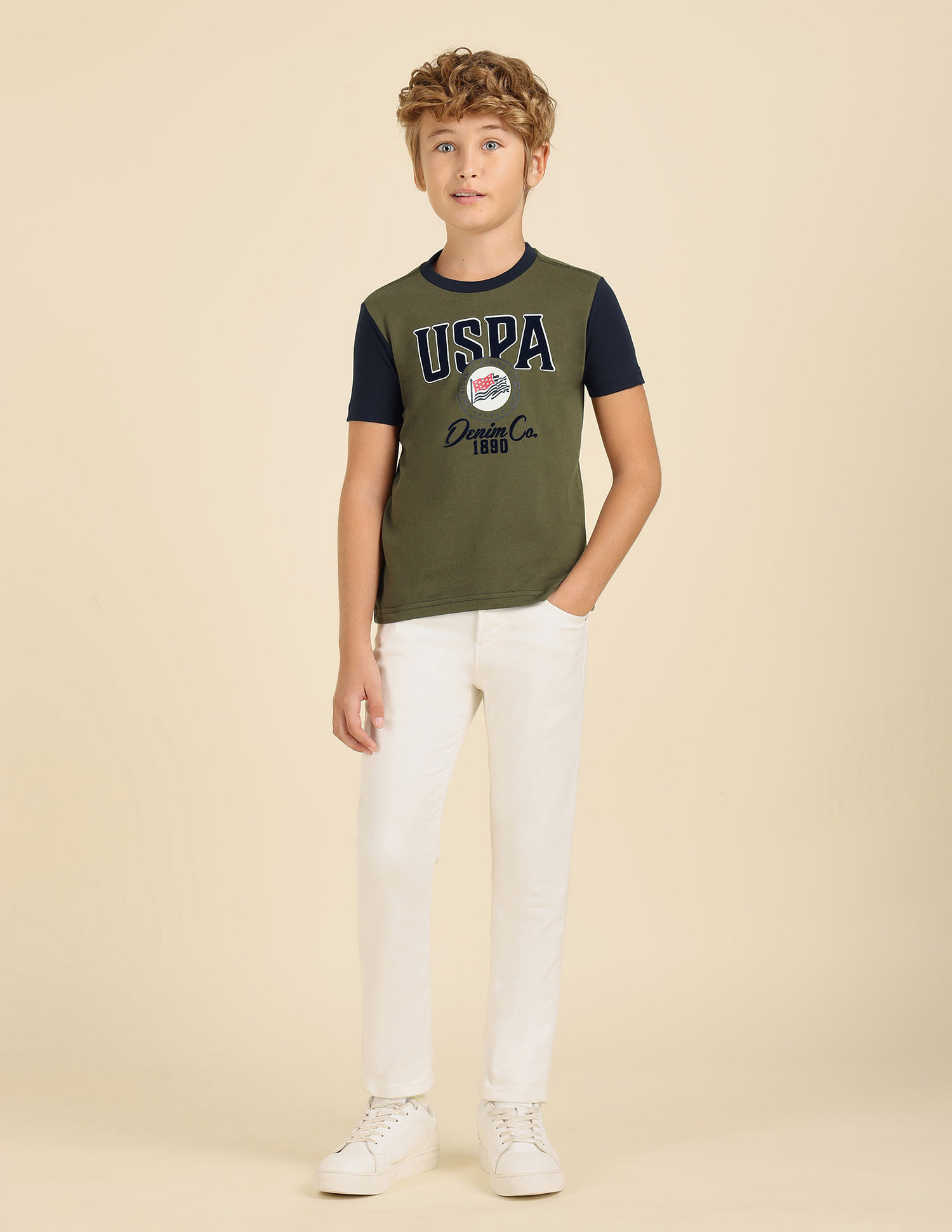 U.S. Polo Assn. Kids Boys Pure Cotton Regular Fit T-Shirt