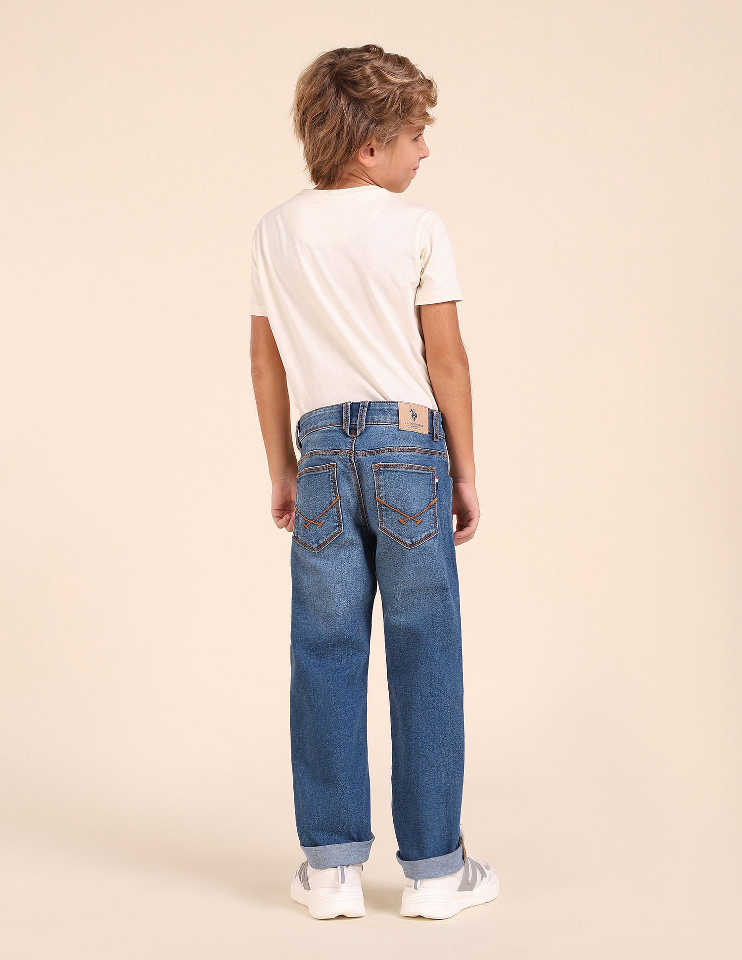 U.S. Polo Assn. Kids Boys Relaxed Fit Blue Jeans