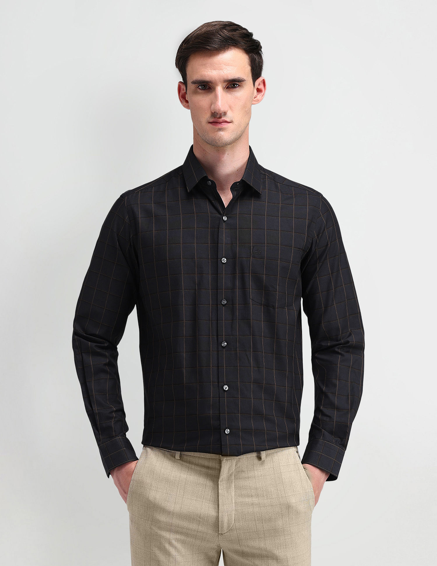 Arrow Windowpane Checked Cotton Shirt