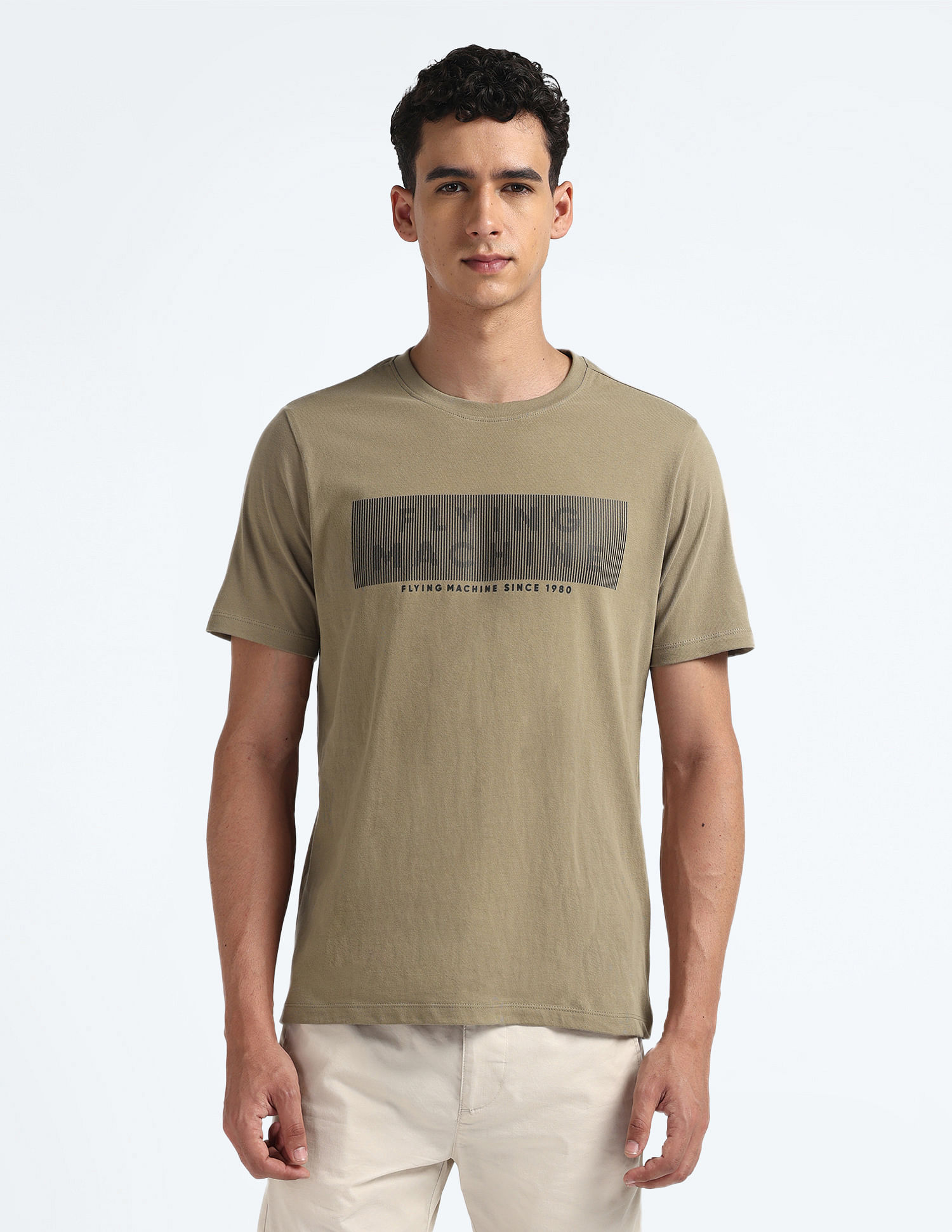 Flying Machine Brand Print Regular Fit T-Shirt