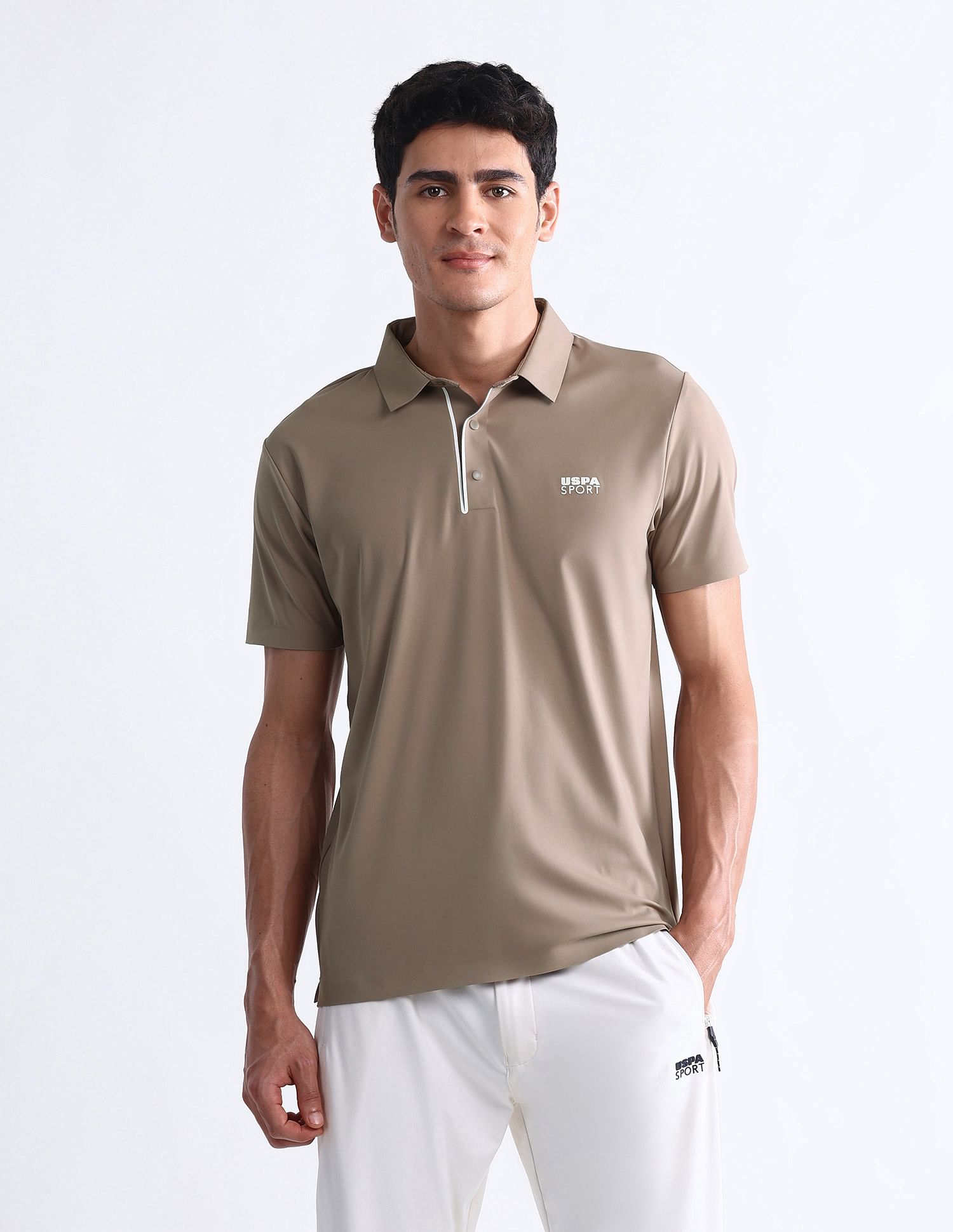USPA Active Solid Slim Fit Polo Shirt