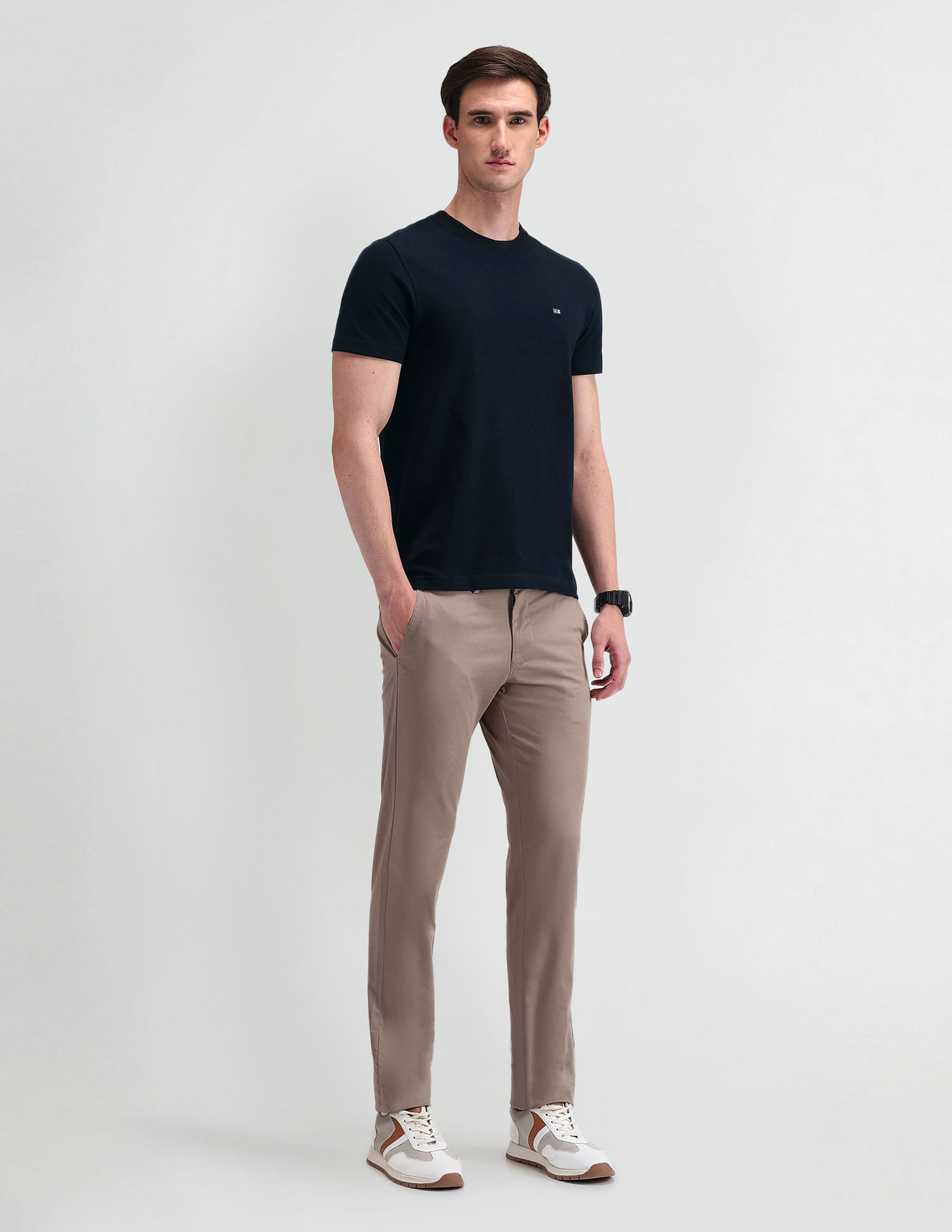 Arrow Sport Round Neck Solid T-Shirt