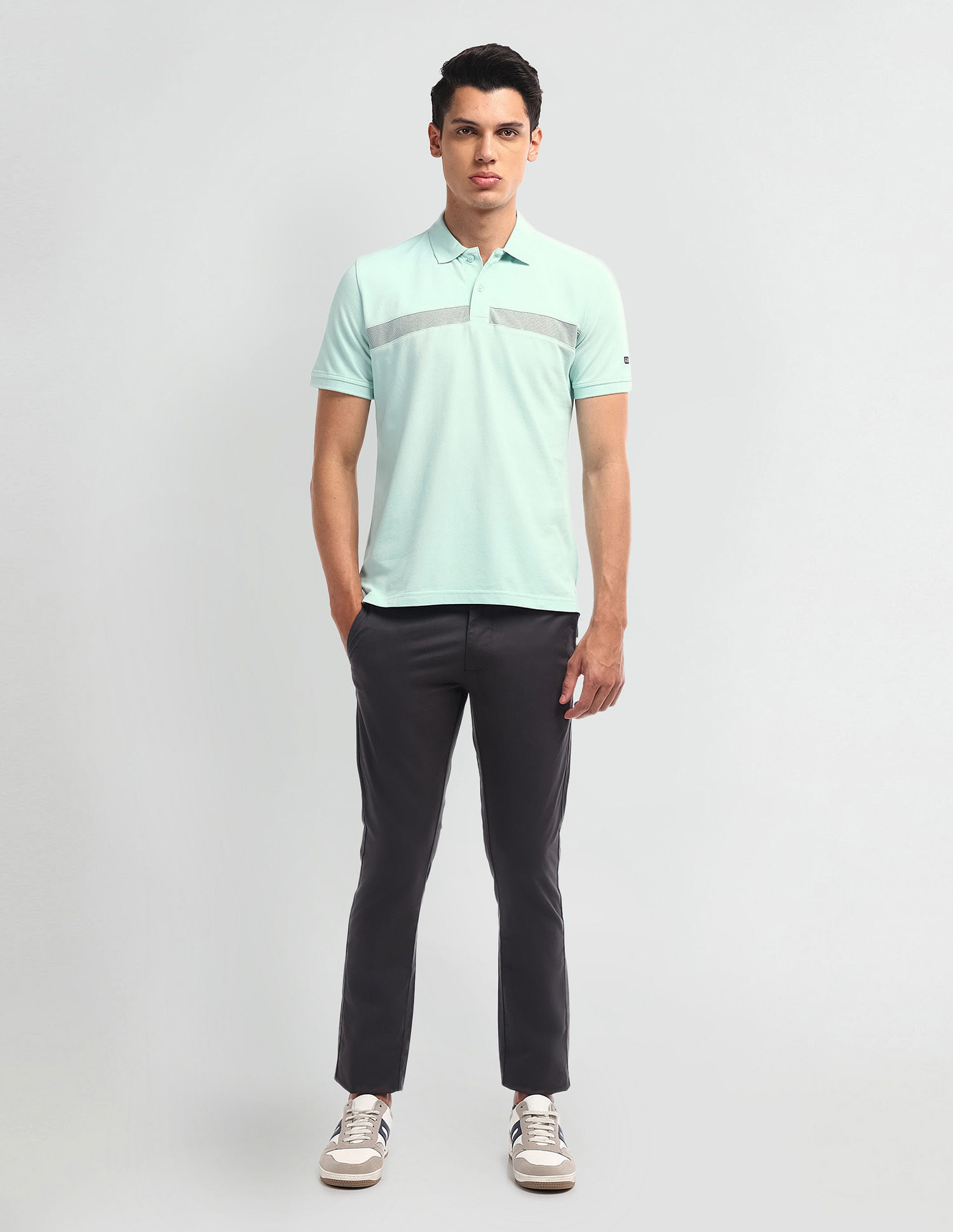 Arrow Sport Dynamax Horizontal Stripe Cotton Polo Shirt