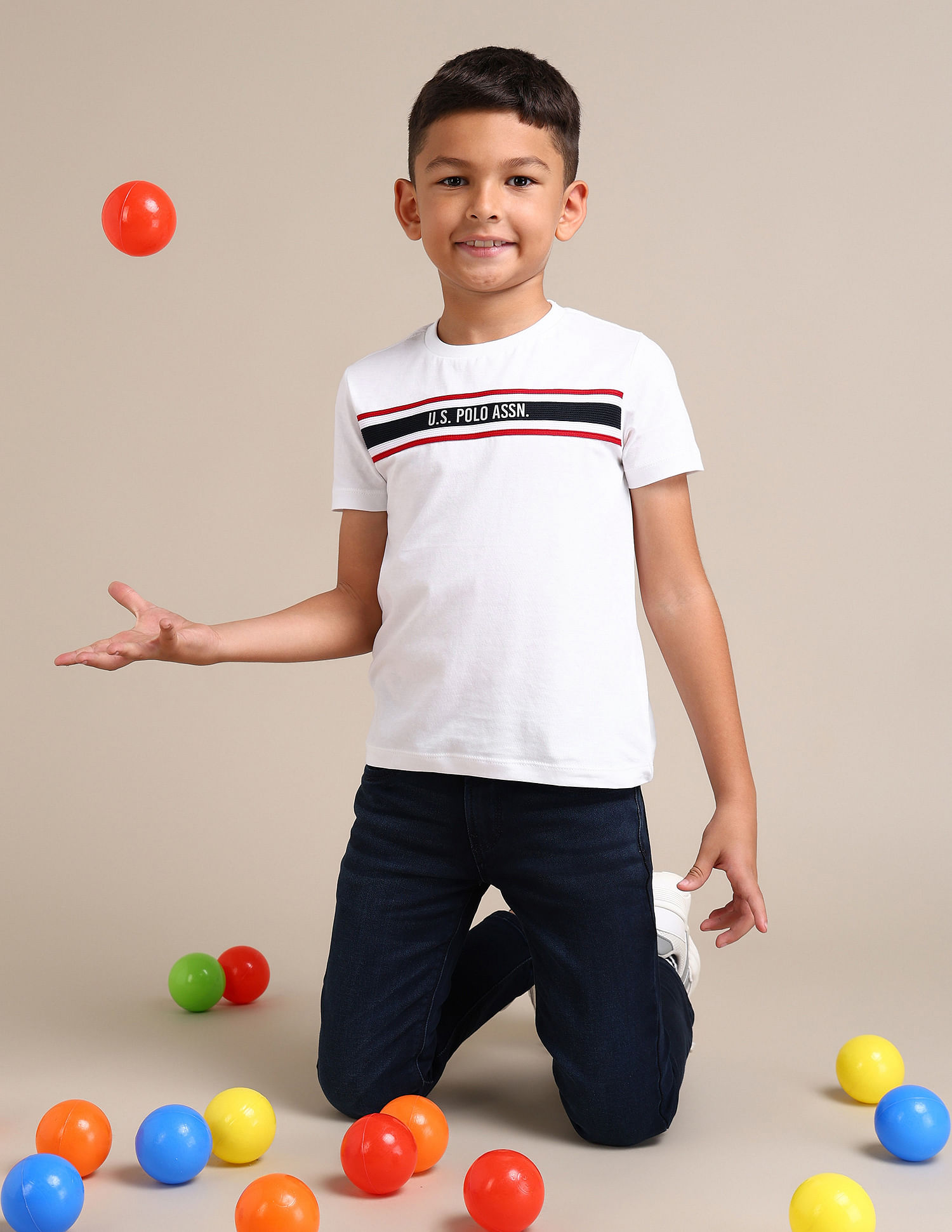 U.S. Polo Assn. Kids Boys Regular Logo Printed T-Shirt
