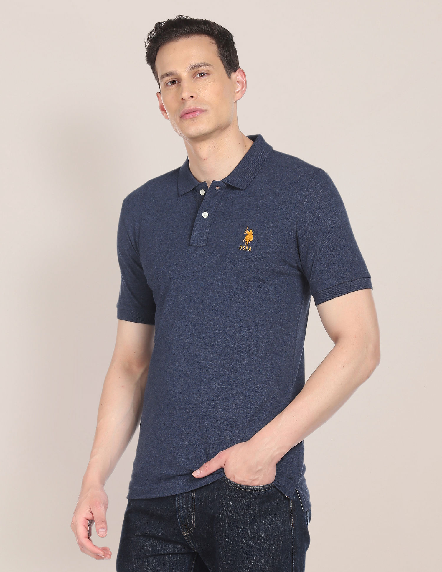 Pique Polo Shirt - Navy