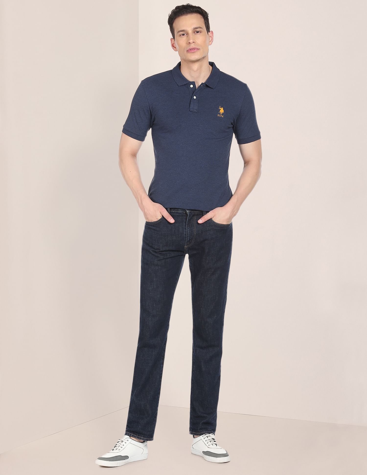 U.S. Polo Assn. Heathered Pique Polo Shirt