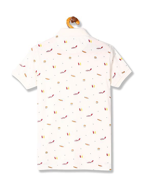 U.S. Polo Assn. Kids Boys Regular Fit Printed Polo Shirt