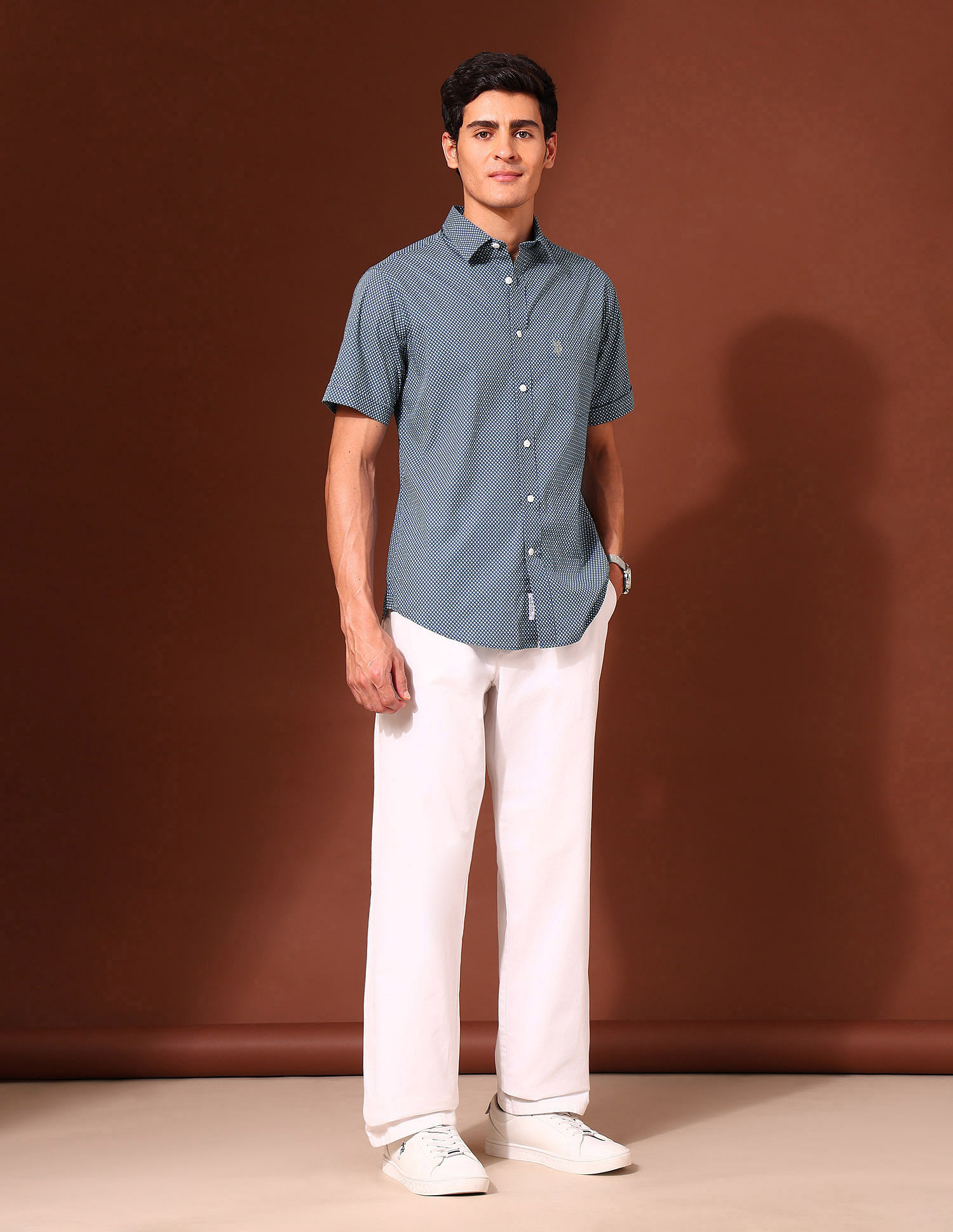 U.S. Polo Assn. Geometric Printed Tailored Fit Shirt