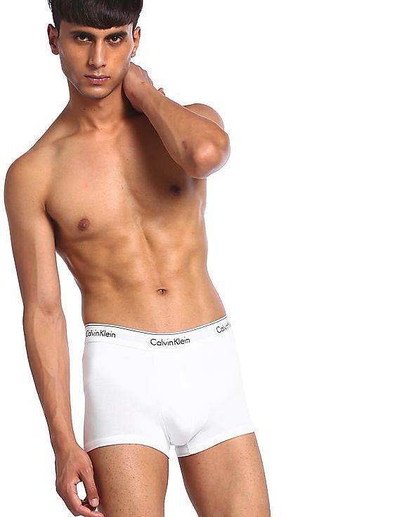Buy Calvin Klein Underwear Men White Elasticized Waist Solid