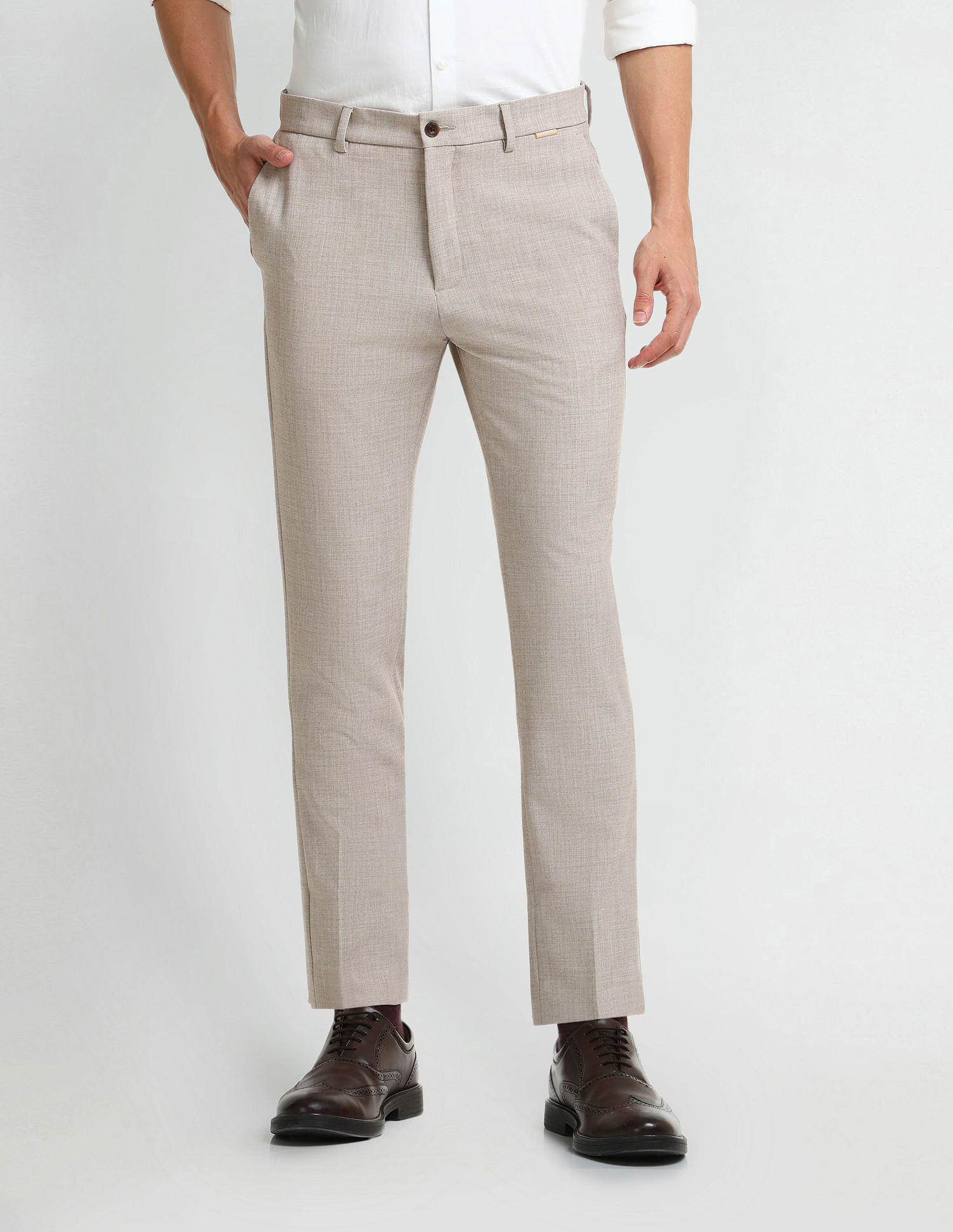 Arrow Newyork Smart Flex Super Slim Fit Trousers