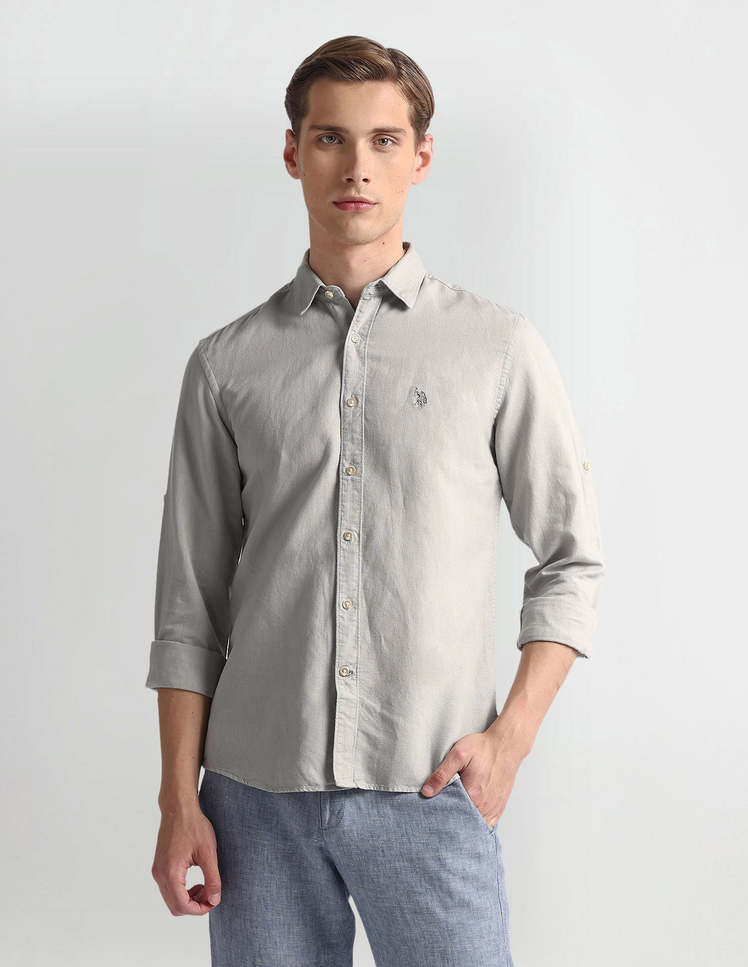 U.S. Polo Assn. Denim Co. Slim Fit Solid Shirt