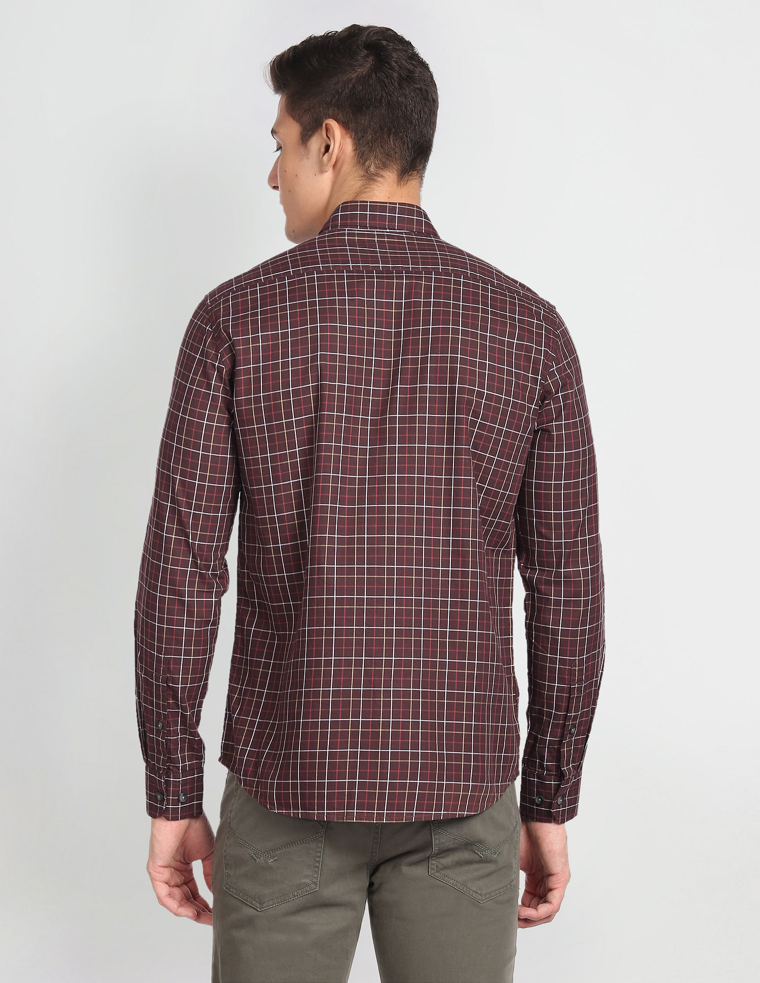 Arrow Sports Twill Dupplin Check Casual Shirt