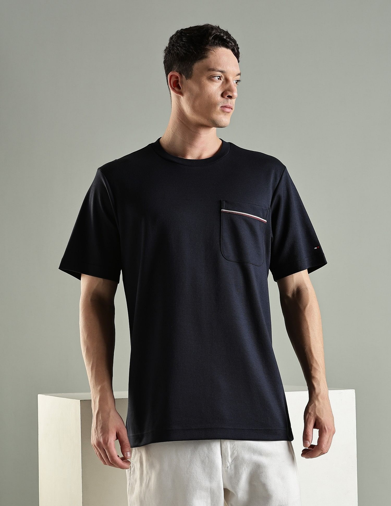 Tommy Hilfiger Solid Regular Fit Cotton T-Shirt